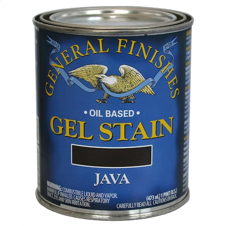 GENERAL FINISHES 1 Pt Java Gel Stain Oil-Based Heavy Bodied Stain JP